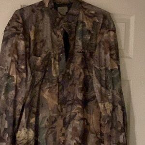 LL BEAN CAMO BUTTONS DOWN HUNTING SHIRT XL